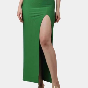 Green Rib Long Skirt