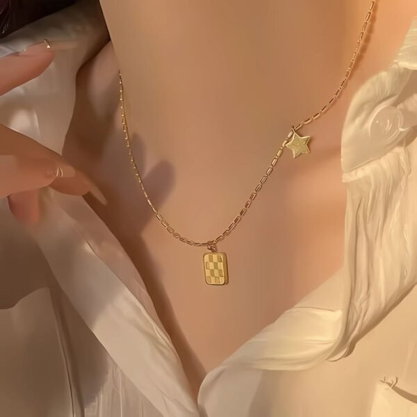 Dainty Square Star Pendant Necklace