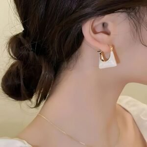Enamelled Bag Shape Earrings
