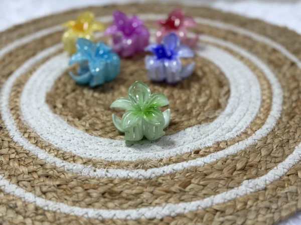 Gloss Flower Hair Claw Clips – Set of 6 Small